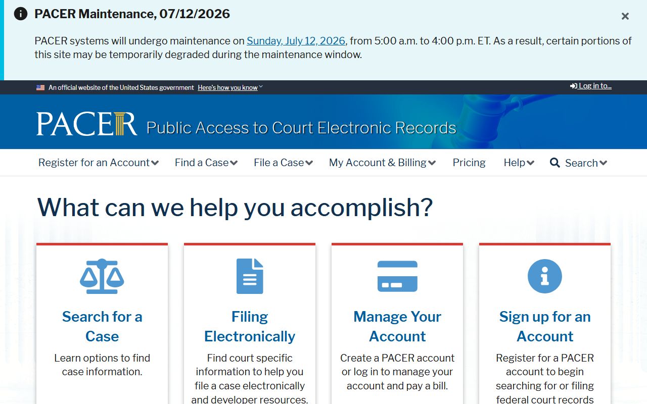 Treutlen County Clerk of Superior Court records PACER federal case system