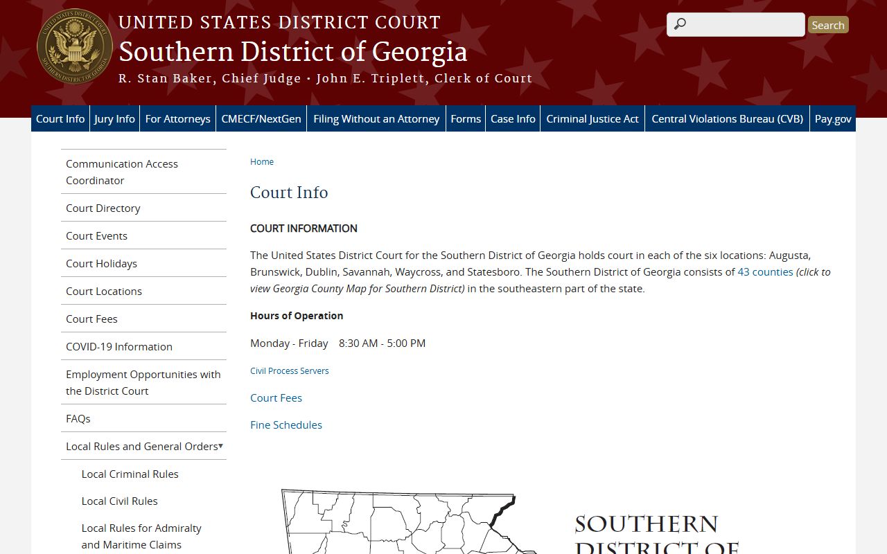 Treutlen County Superior Court records Southern District court information as separate federal court