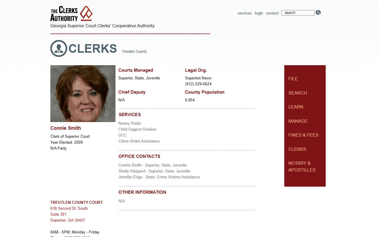 Treutlen County court records GSCCCA clerk profile