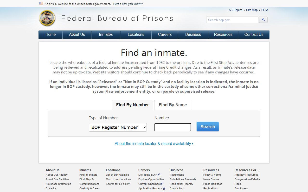 Treutlen County inmate records Federal Bureau of Prisons inmate locator