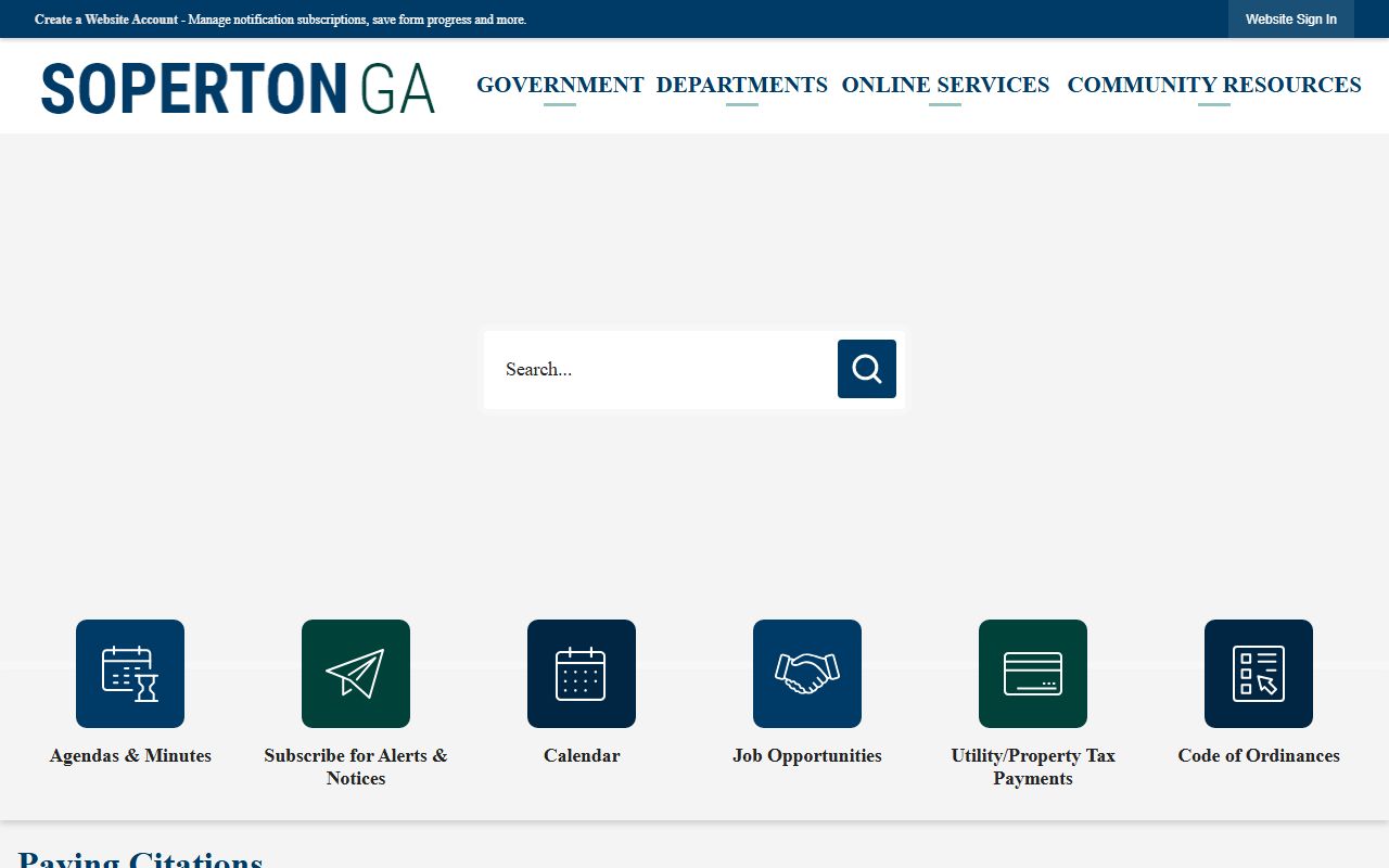 Treutlen County traffic court records Soperton municipal citation payment page