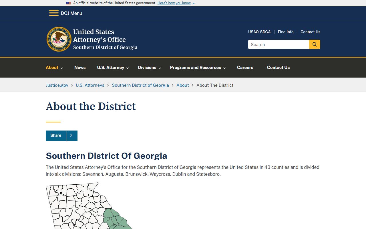 Treutlen County warrant search U.S. Attorney Southern District of Georgia